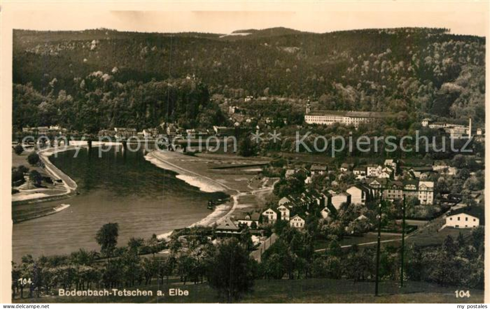 72974435 Tetschen-Bodenbach Boehmen Panorama Blick Ueber Die Elbe Tetschen-Boden - Czech Republic