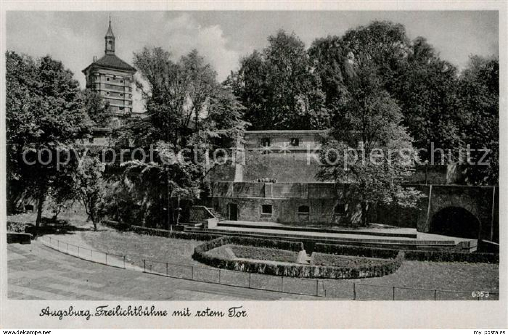 72974304 Augsburg Freilichtbuehne Mit Rotem Tor Bromsilber Imitation Augsburg - Augsburg