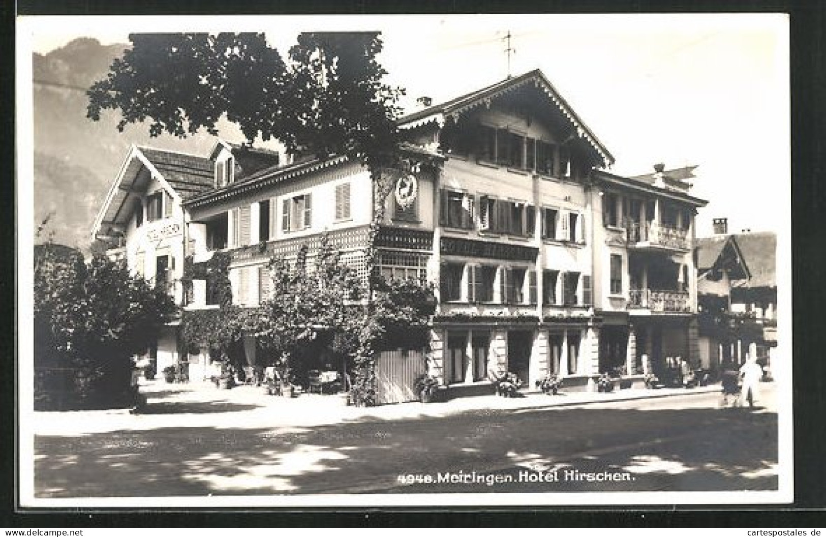 AK Meiringen, Strassenpartie Mit Hotel Hirschen  - Meiringen