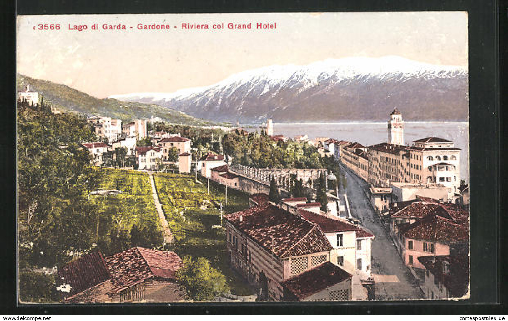 Cartolina Gardone, Riviera Col Grand Hotel  - Autres & Non Classés