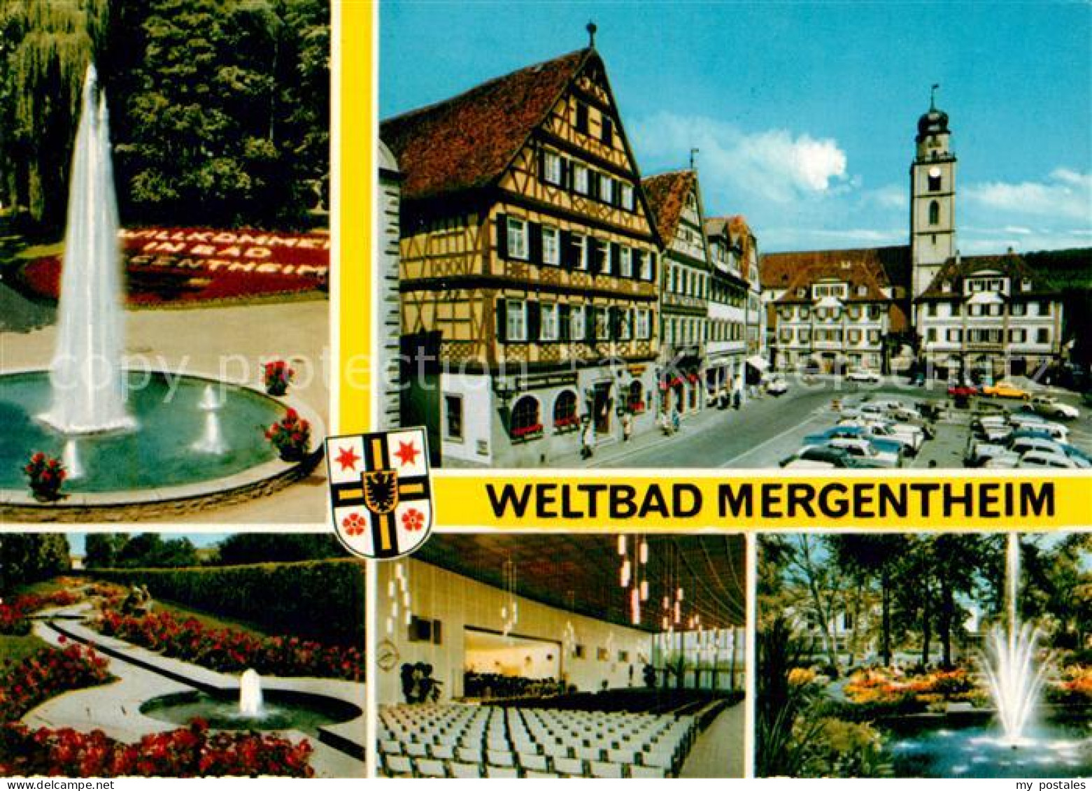 72972578 Bad Mergentheim Kurpark Fontaene Marktplatz Fachwerkhaeuser Konzertsaal - Bad Mergentheim