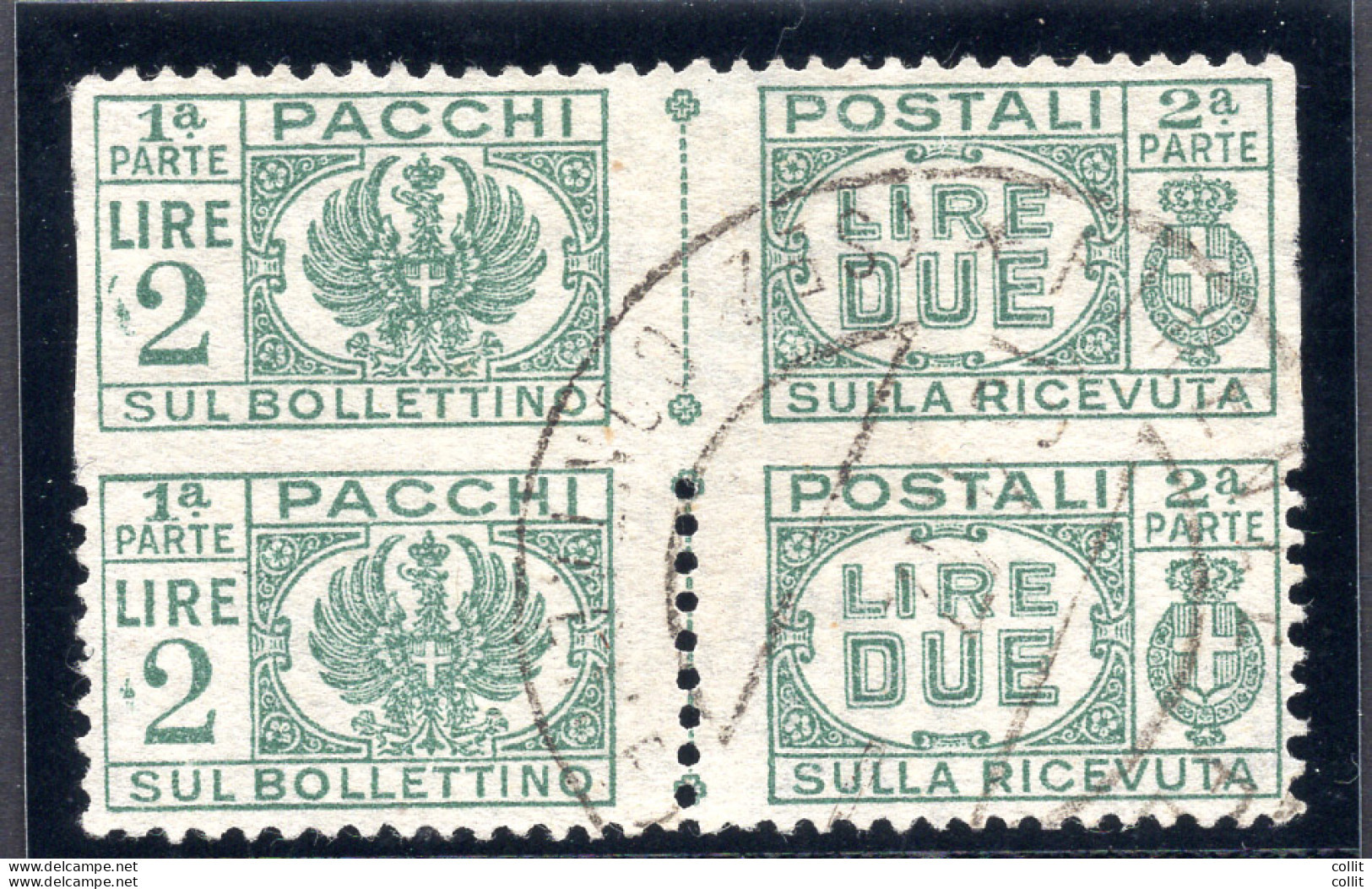 Pacchi Postali Lire 2 Varietà Coppia Non Dentellata Al Centro - Mint/hinged