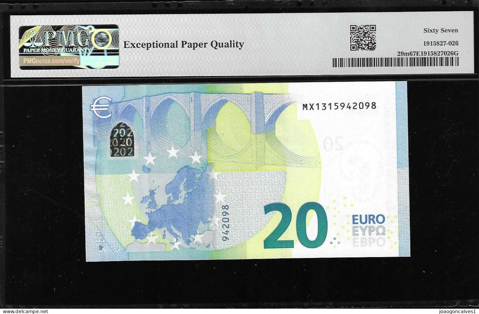 NOTA - PORTUGAL - 20 EUROS - Pick 29m - 2015  -  PMG 67 EPQ - 20 Euro