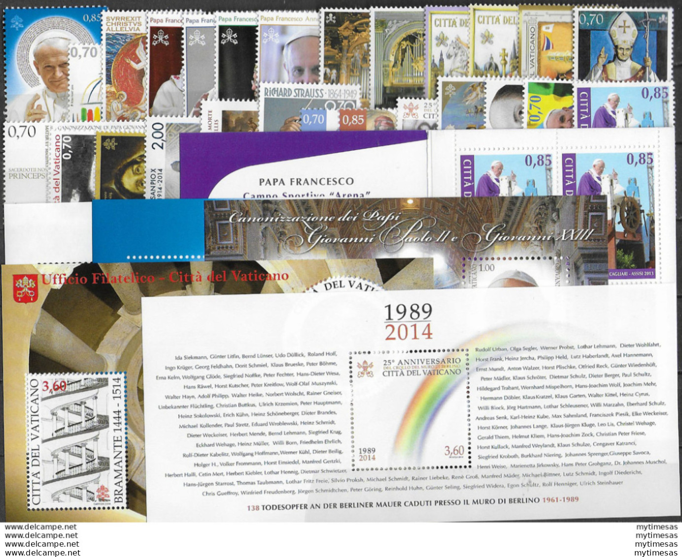 2014 Vaticano Annata Completa 26v.+5MS+1 Booklet MNH - Sonstige & Ohne Zuordnung