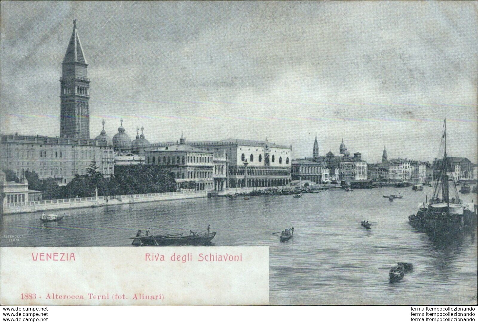 Bl481 Cartolina Venezia Citta' Riva Degli Schiavoni Inizio 900 - Venetië (Venice)