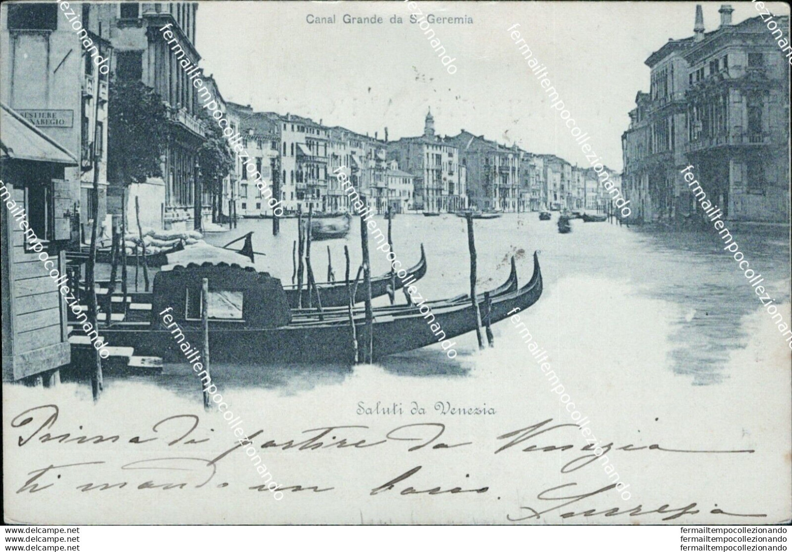 Bm37 Cartolina Venezia Citta' Canal Grande Da S.geremia Inizio 900 - Venezia (Venice)