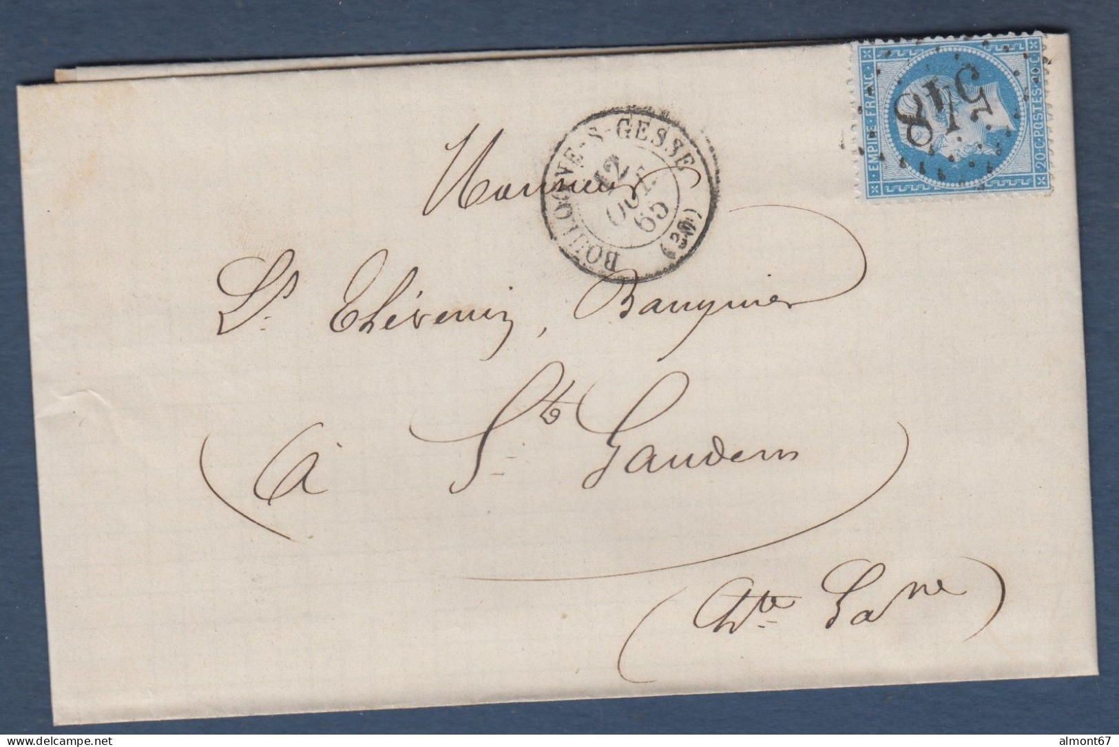 Haute Garonne -  G.C. 548 Et Cachet 15  BOULOGNE  S GESSE - 1849-1876: Classic Period