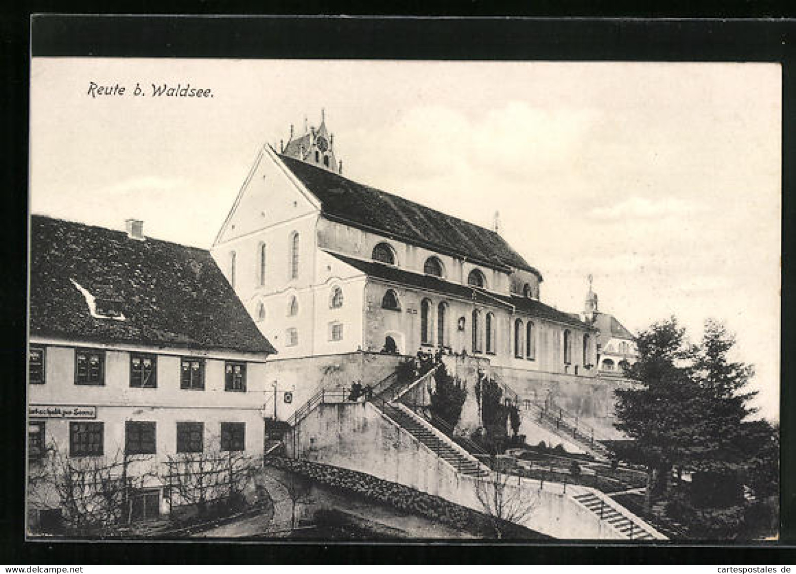 AK Reute B. Waldsee, Gasthaus Zur Sonne Und Kirche  - Bad Waldsee