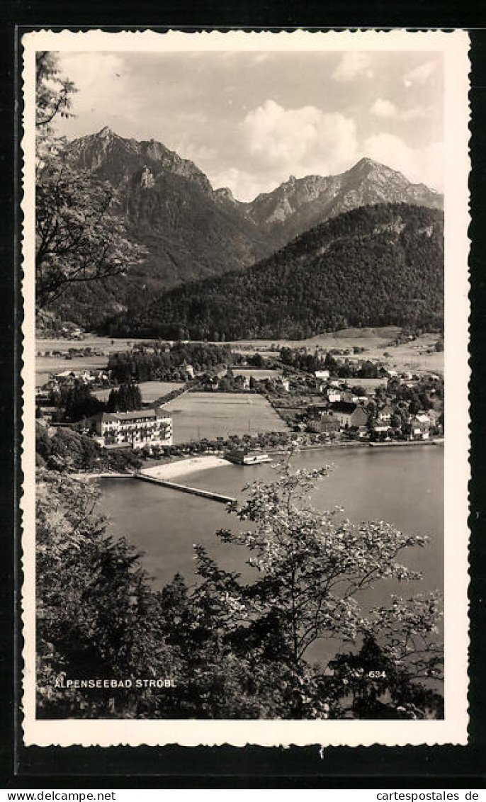 AK Strobl, Panorama Mit Alpenseebad  - Altri & Non Classificati