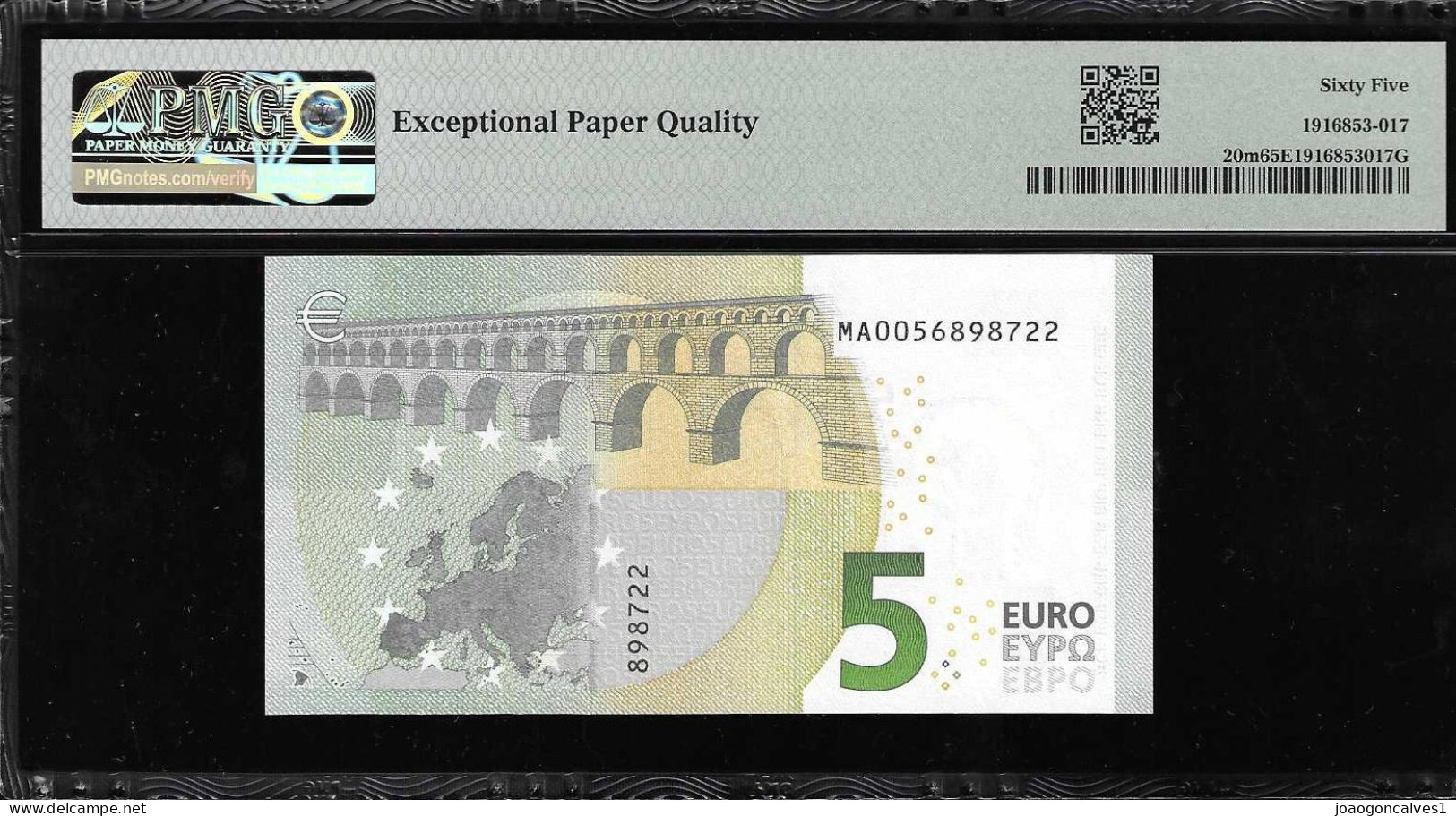 NOTA - PORTUGAL - 5 EUROS - Pick 20m - 2013  -  PMG 65 EPQ - 5 Euro
