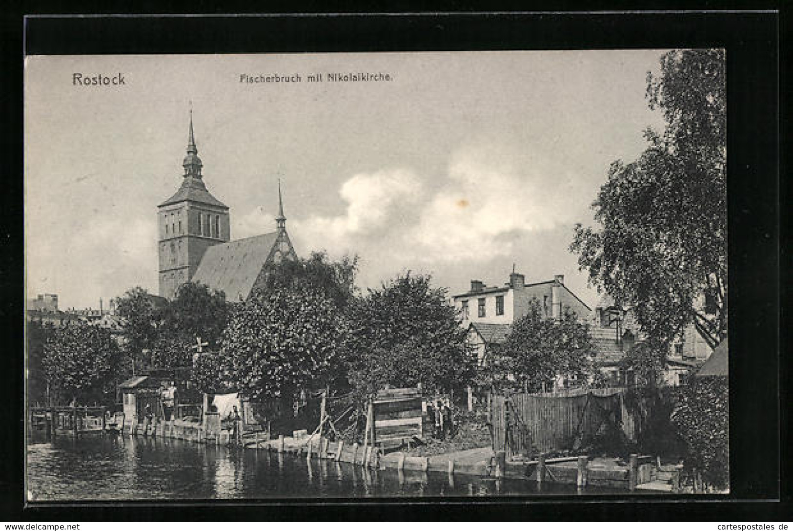 AK Rostock, Fischerbruch Mit Nikolaikirche  - Rostock