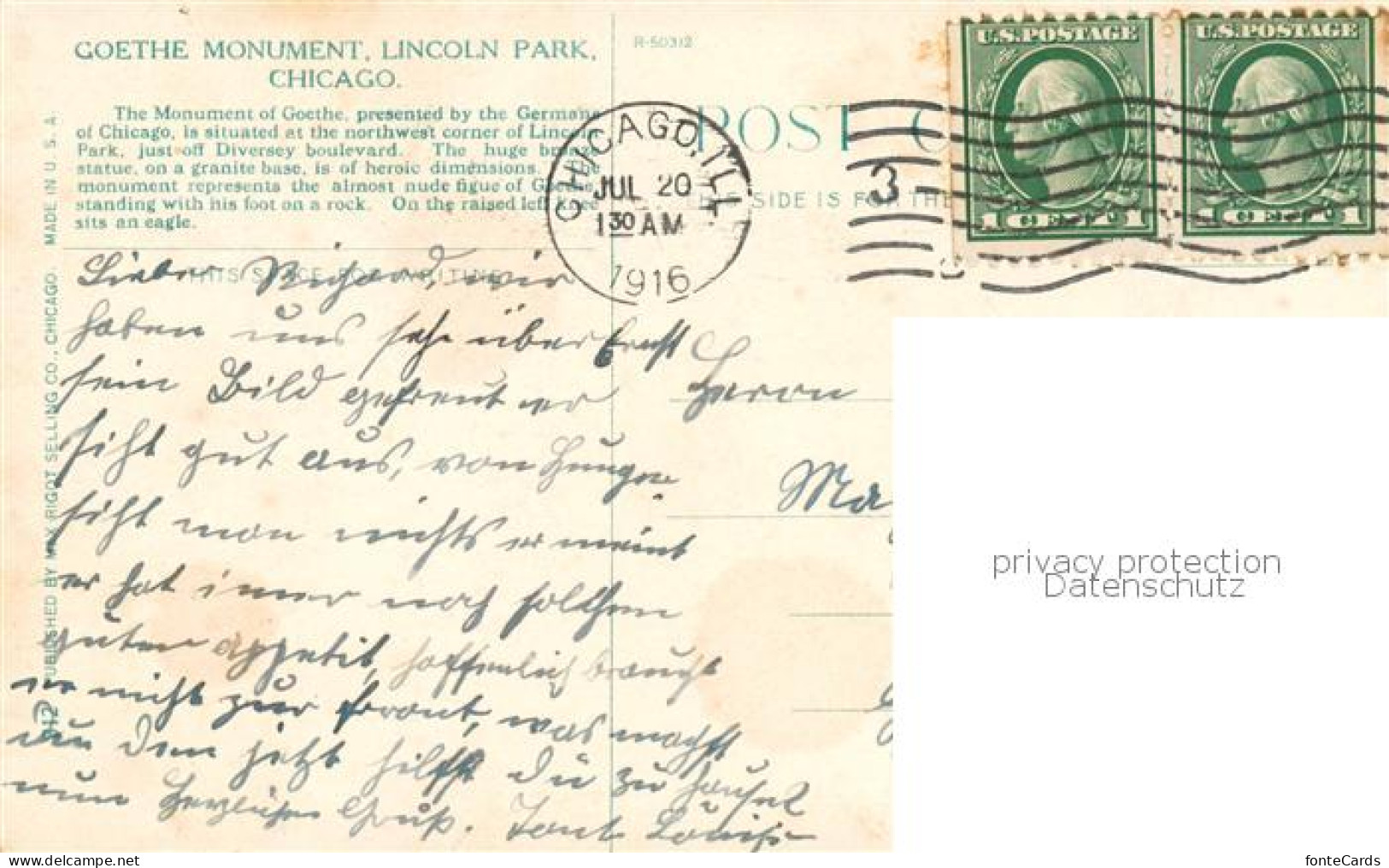 73819177 Chicago_Illinois Goethe Monument Lincoln Park - Other & Unclassified