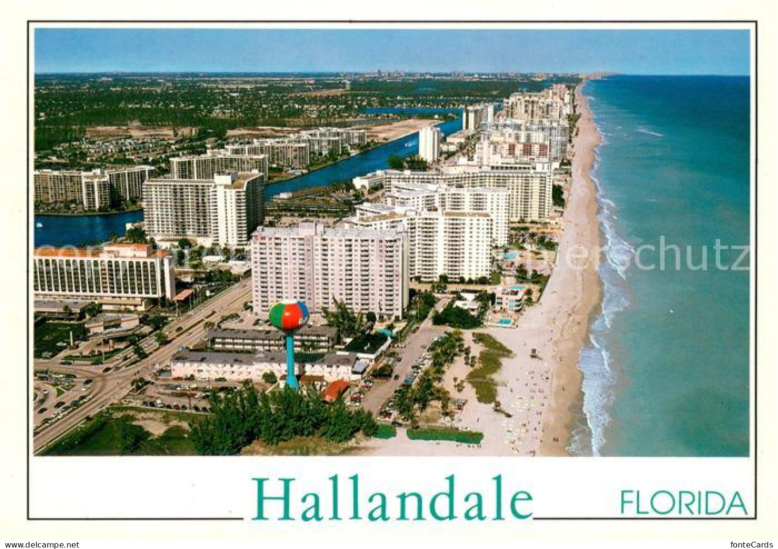 73707232 Hallandale Fliegeraufnahme Mit Water Tower And Hollywood Beach Hilton - Sonstige & Ohne Zuordnung