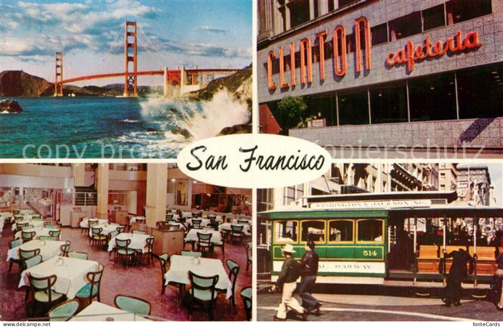 72944229 San_Francisco_California Clinton Cafeteria Speisesaal Cable Car - Autres & Non Classés