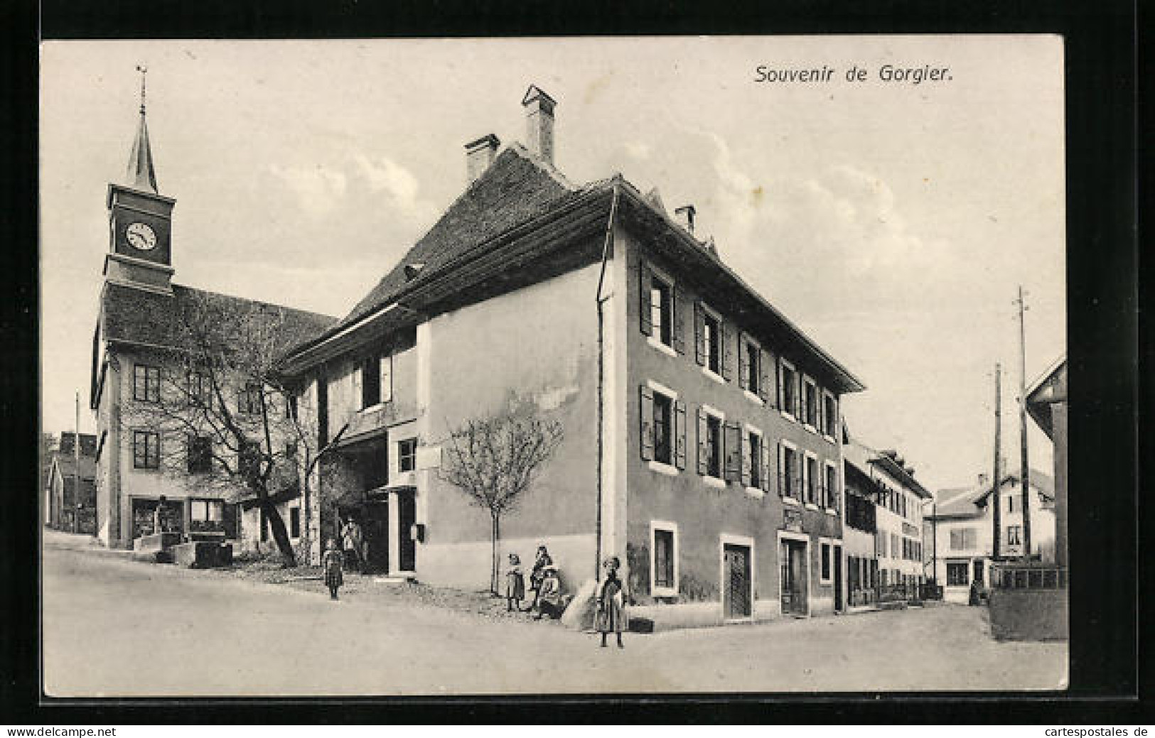 AK Gorgier, Strasseneck Im Ort  - Gorgier