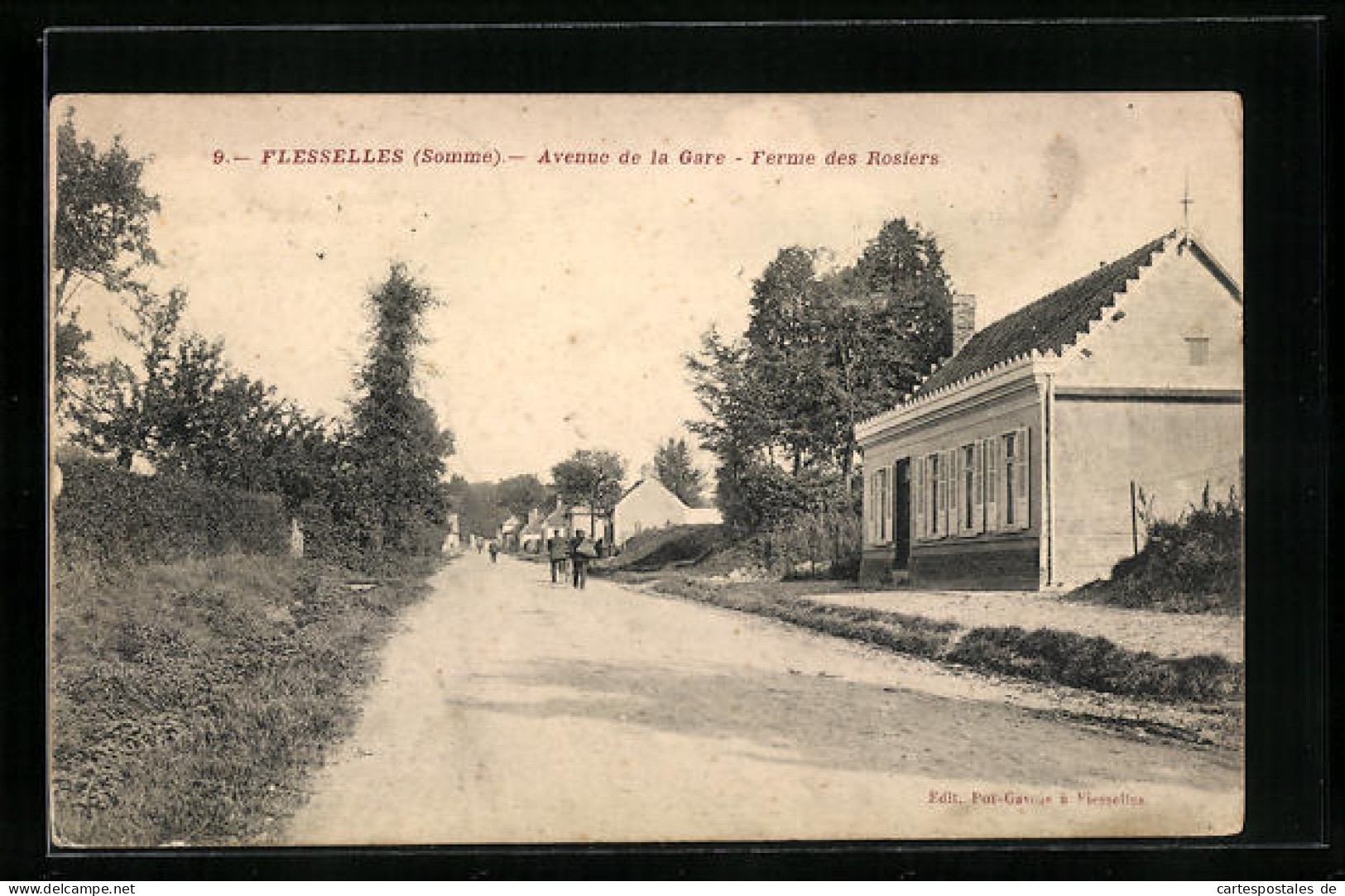 CPA Flesselles, Avenue De La Gare, Ferme Des Rosiers  - Other & Unclassified