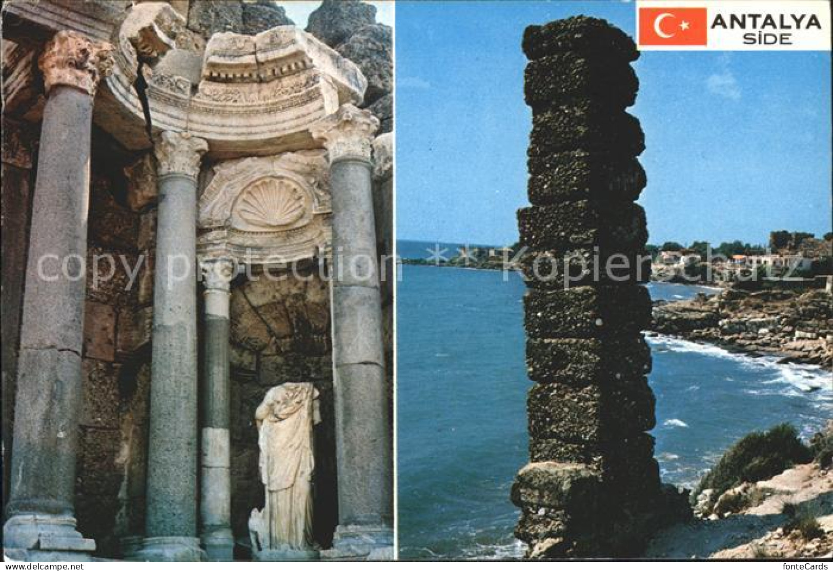 71842178 Side Antalya Palais Imperial Ruines Batiment Construit Conglomerat Side - Turquie