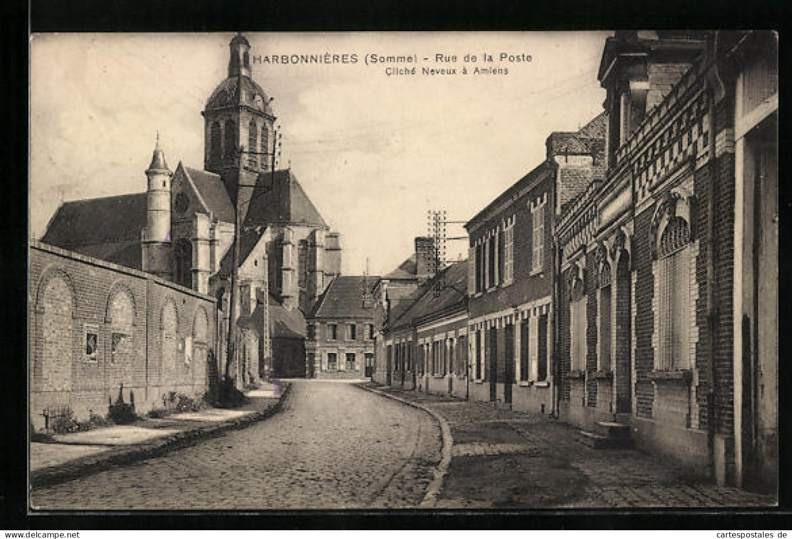 CPA Harbonnières, Rue De La Poste  - Autres & Non Classés