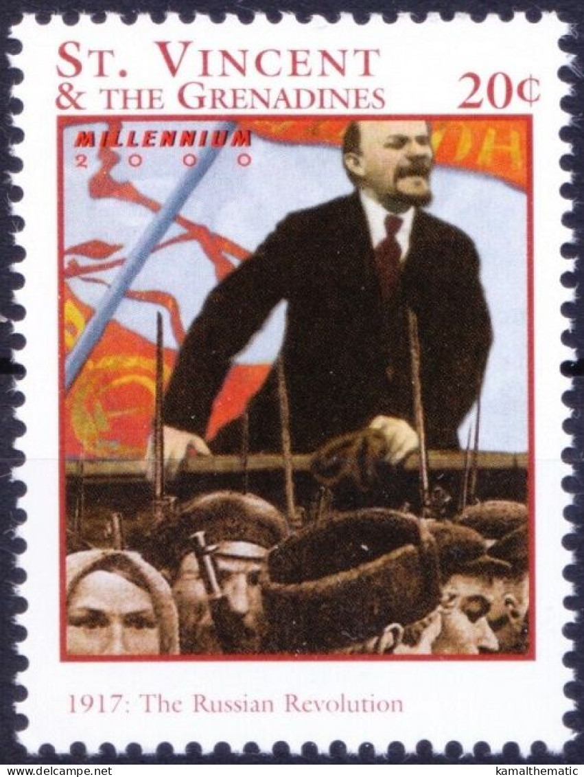 Russian Revolution, Lenin, Millennium, St Vincent 2000 MNH - Lénine