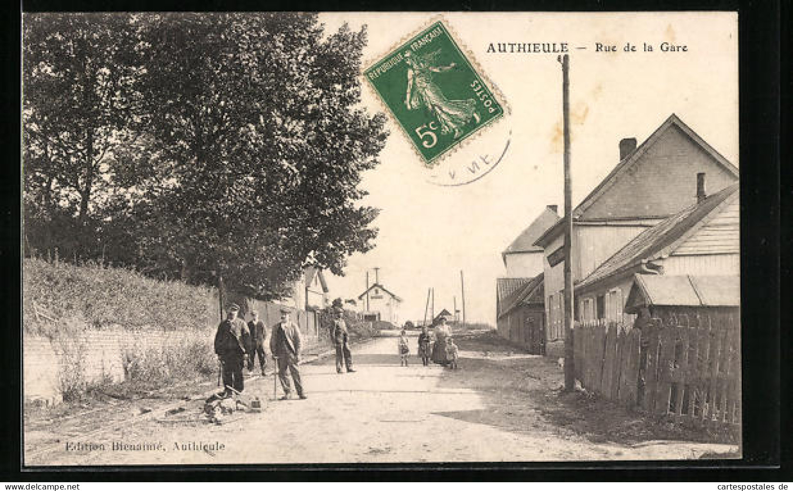 CPA Authieule, Rue De La Gare  - Sonstige & Ohne Zuordnung