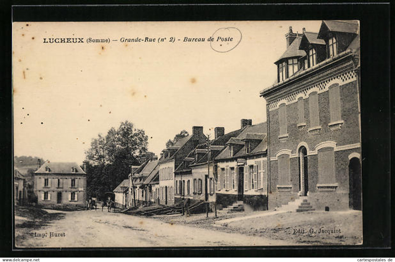 CPA Lucheux, Grande Rue, Bureau De Poste  - Rue