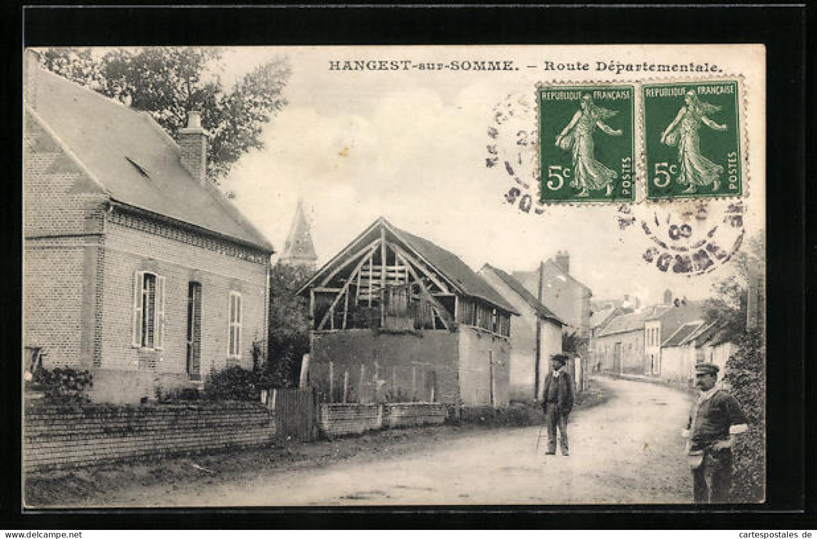 CPA Hangest-sur-Somme, Route Départementale  - Andere & Zonder Classificatie