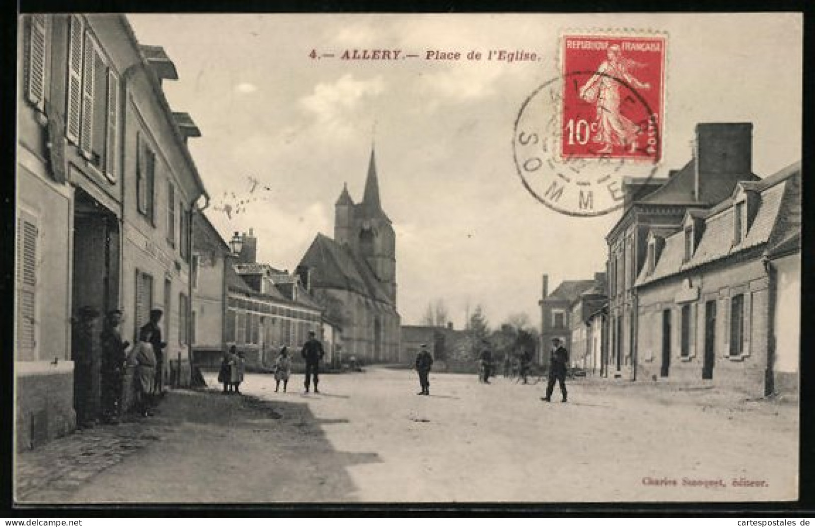 CPA Albert, Place De L`Eglise  - Albert