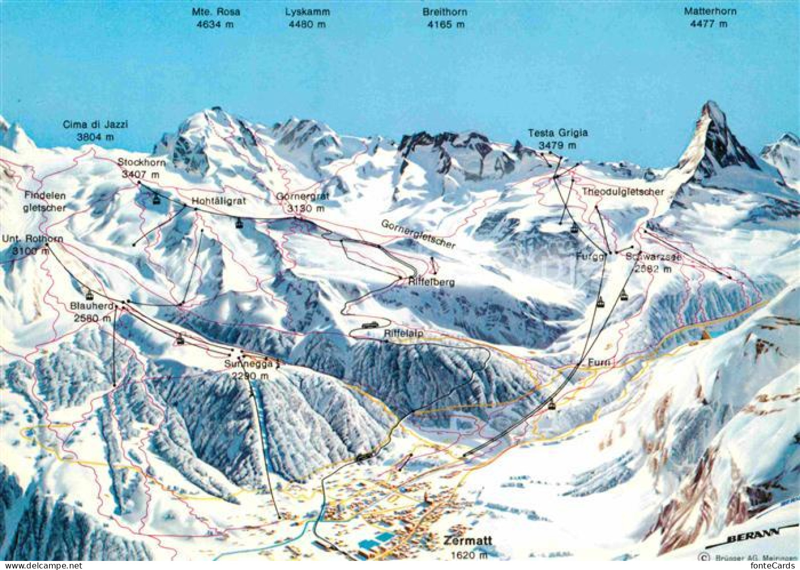 12667316 Zermatt VS Fliegeraufnahme  - Andere & Zonder Classificatie