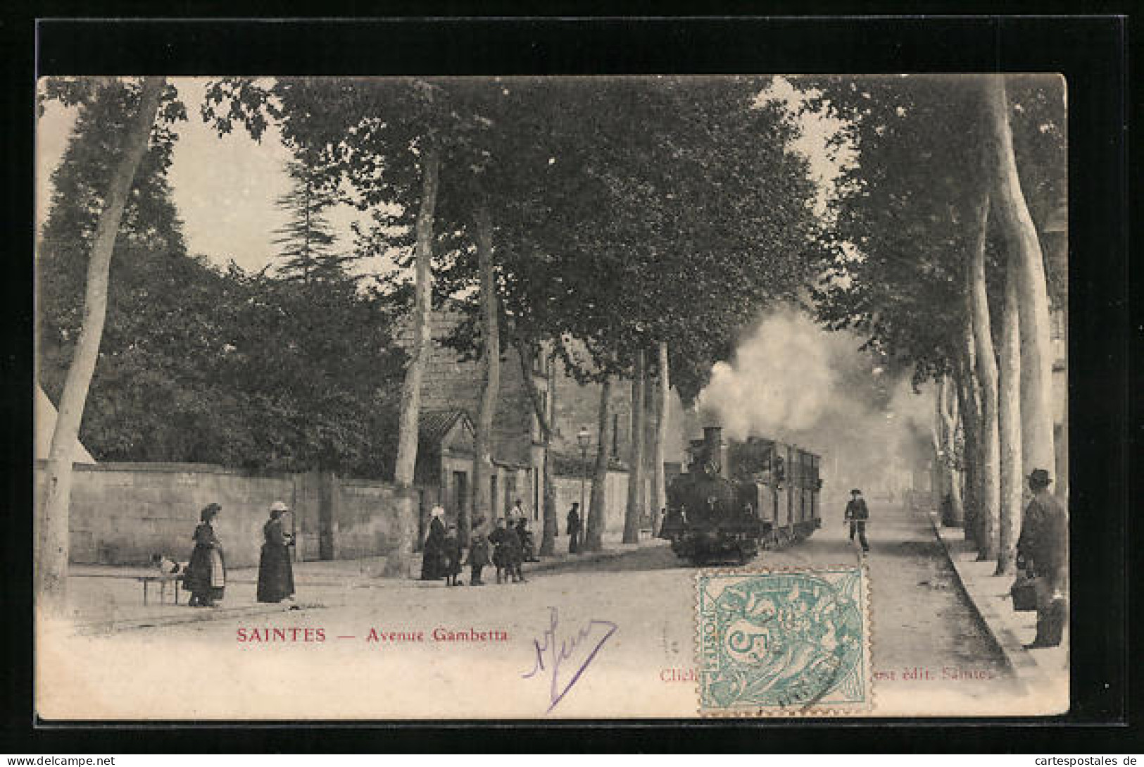 CPA Saintes, Avenue Gambetta, Voie étroite  - Saintes