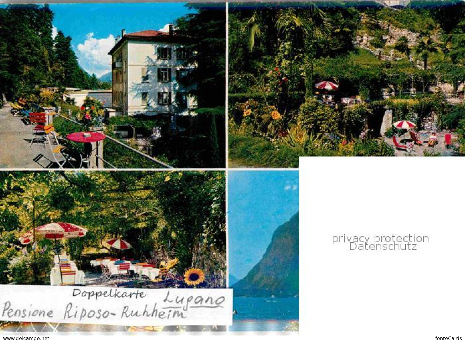 12660616 Lugano TI Pensione Riposo Ruhheim Doppelkarte Lugano - Otros & Sin Clasificación