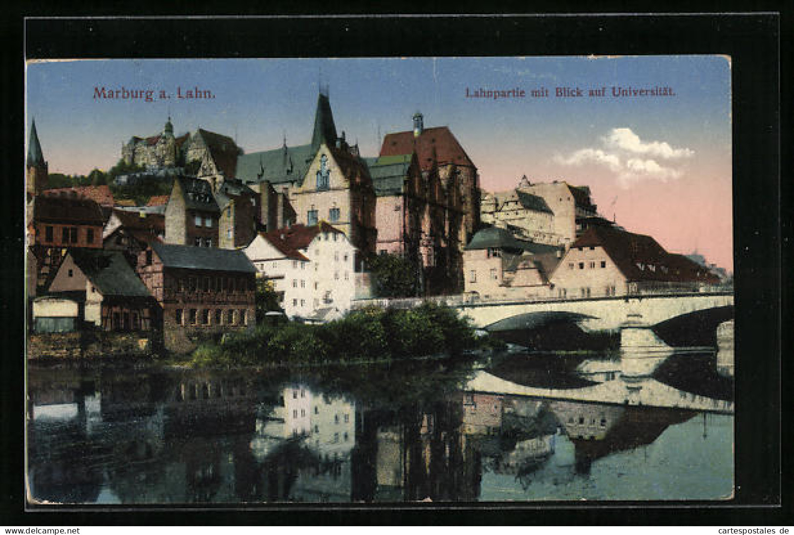 AK Marburg /Lahn, Flusspartie Mit Blick Auf Die Universität  - Marburg