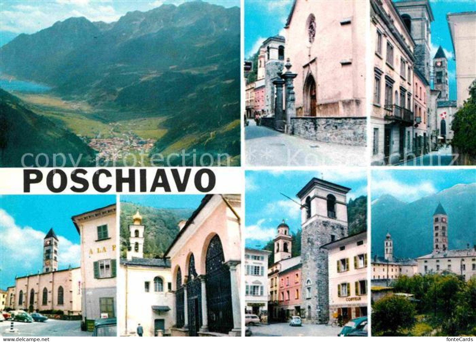 12647816 Poschiavo Teilansichten Gasse Kirche Alpenpanorama Poschiavo - Andere & Zonder Classificatie