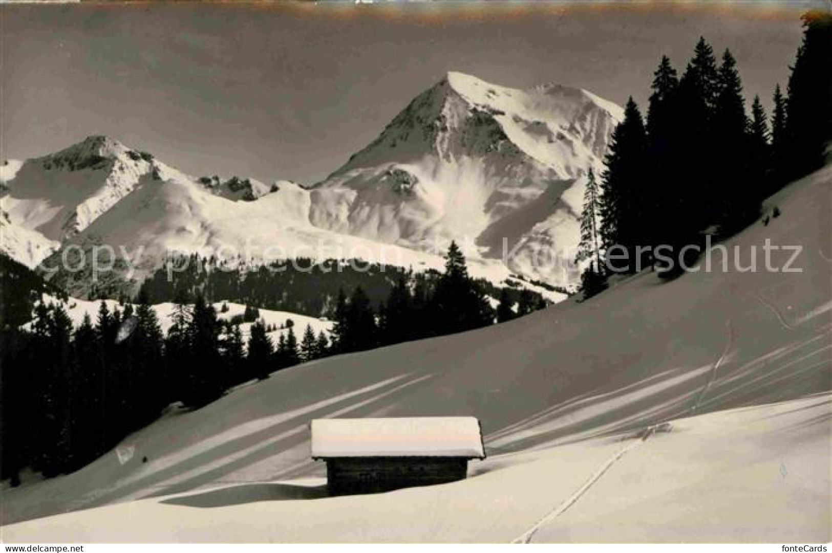 12646516 Zweisimmen Winterlandschaft Am Rinderberg Blick Auf Gsuer Und Albristho - Sonstige & Ohne Zuordnung