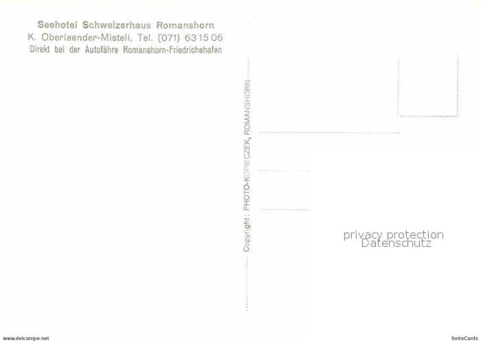 12604406 Romanshorn Bodensee Seehotel Schweizerhaus Autofaehre Romanshorn Friedr - Sonstige & Ohne Zuordnung