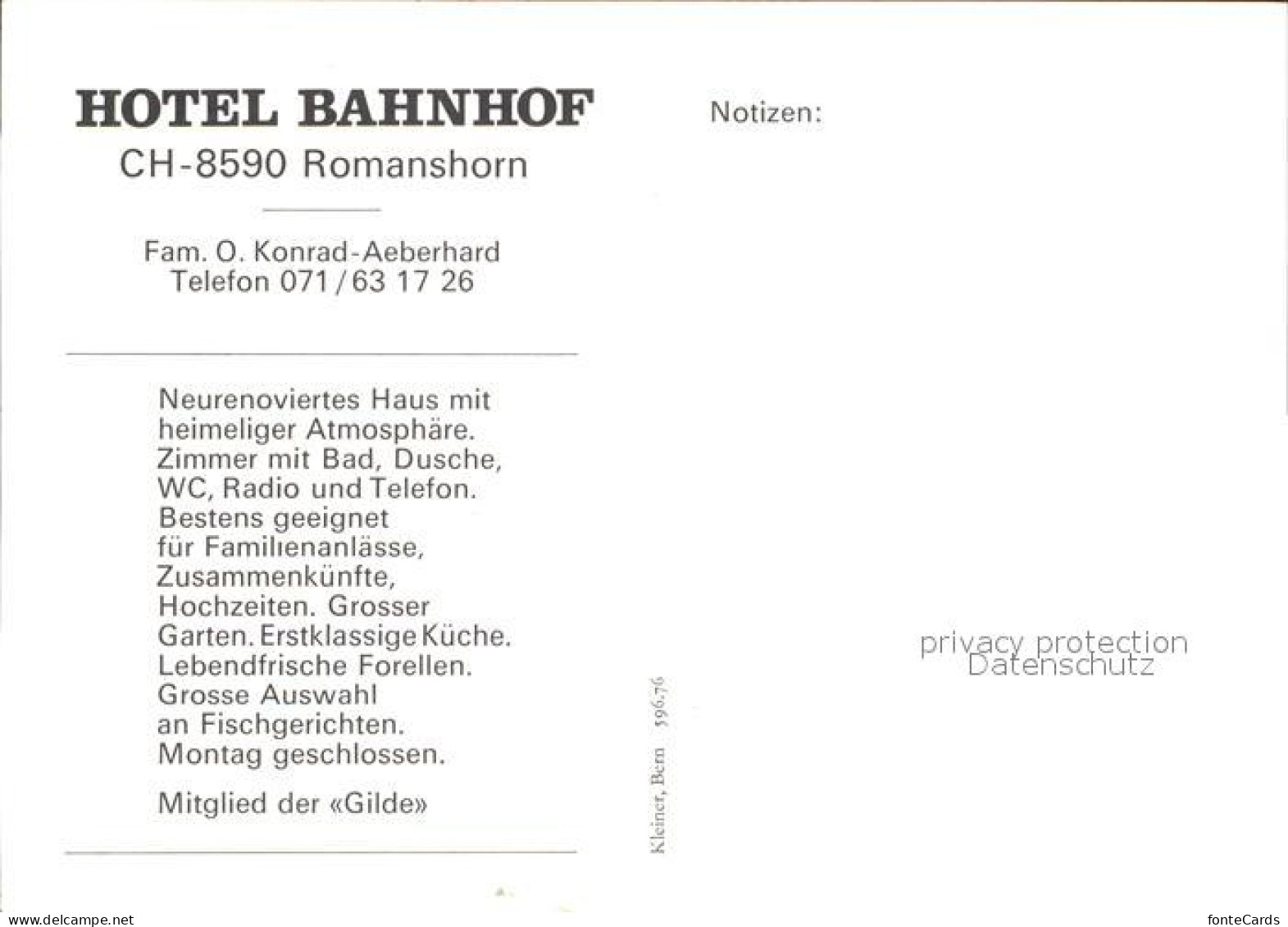 12590956 Romanshorn Bodensee Hotel Bahnhof Romanshorn - Andere & Zonder Classificatie