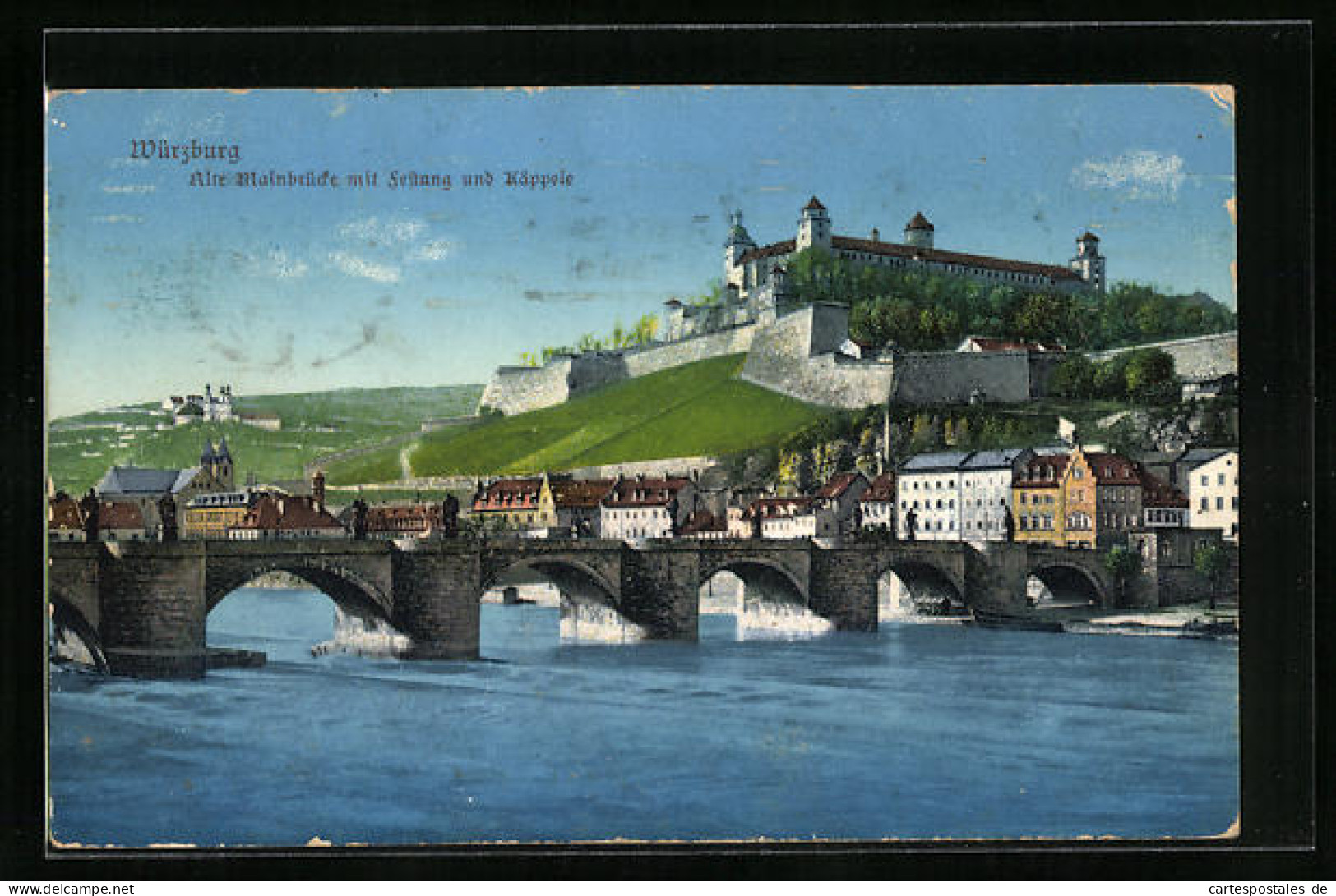 AK Würzburg, Alte Mainbrücke Mit Festung Und Käppele  - Würzburg