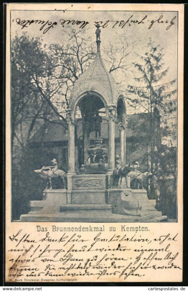 AK Kempten, Brunnendenkmal  - Kempten