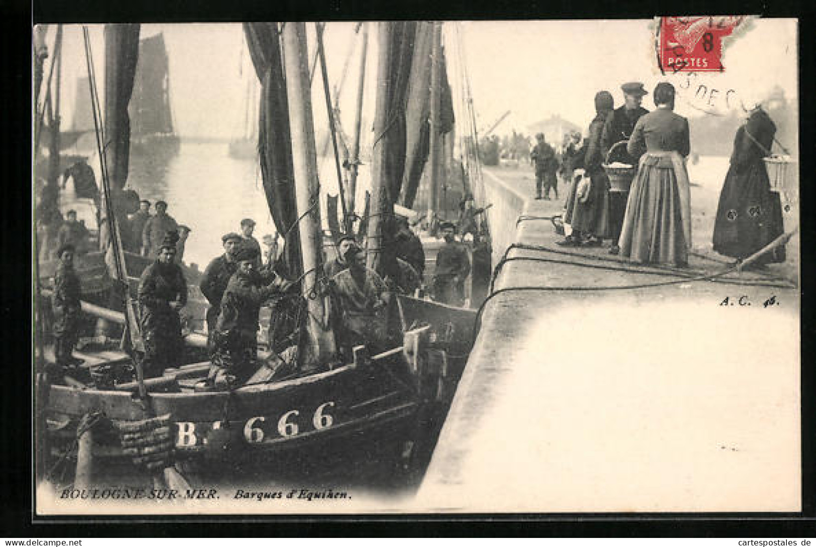 CPA Boulogne-sur-Mer, Barques D`Equihen, Pêcheurei  - Boulogne Sur Mer