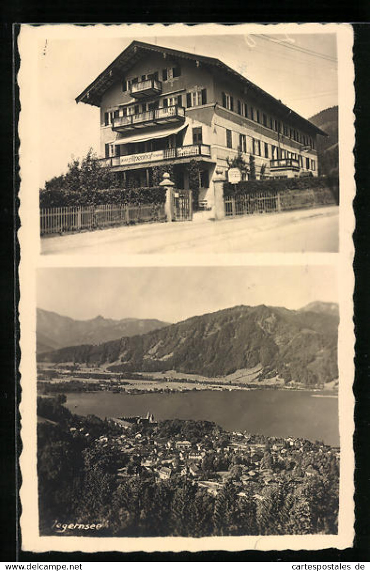 AK Tegernsee, Hoel-Pension Alpenhof, Panorama  - Tegernsee