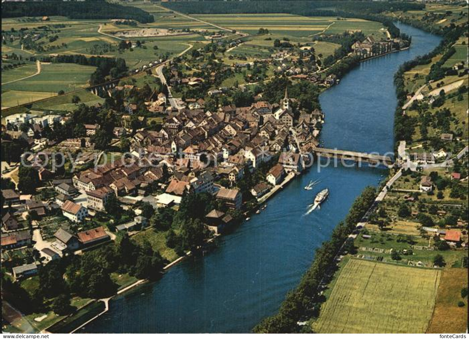 12588586 Diessenhofen Mit Rhein Fliegeraufnahme Diessenhofen - Altri & Non Classificati