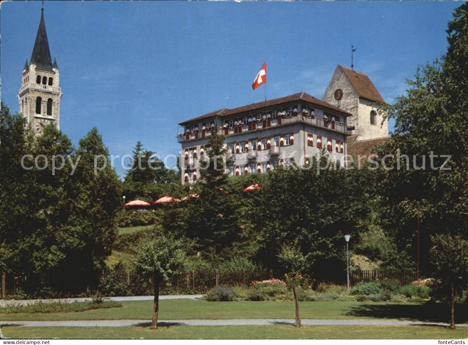 12588486 Romanshorn Bodensee Alkoholfreies Hotel Schloss Kirchturm Parkanlagen R - Sonstige & Ohne Zuordnung