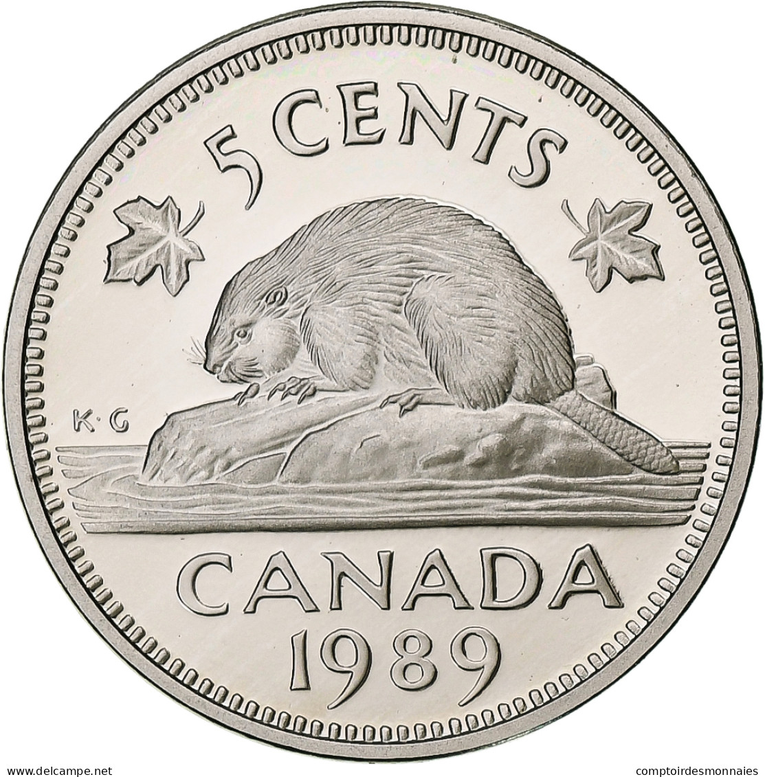 Canada, Elizabeth II, 5 Cents, 1989, Ottawa, BE, Nickel, FDC, KM:60.2a - Canada