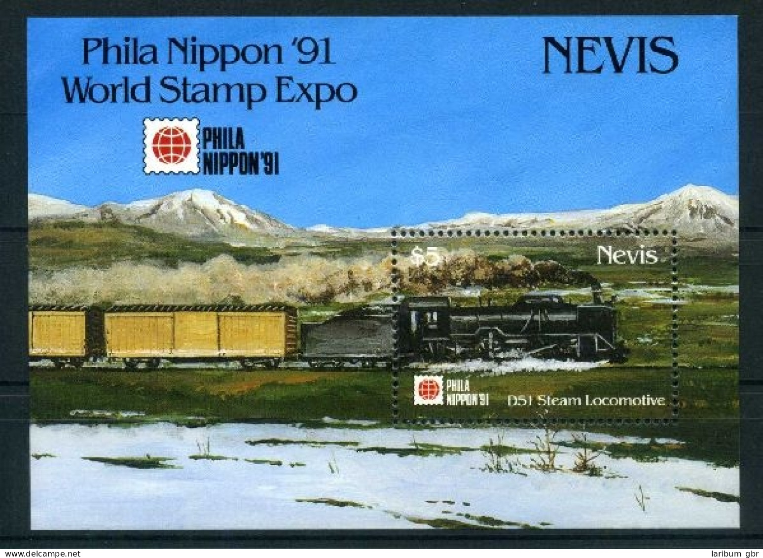 Nevis Block 37 Postfrisch Eisenbahn Lokomotive #IU831 - Anguilla (1968-...)