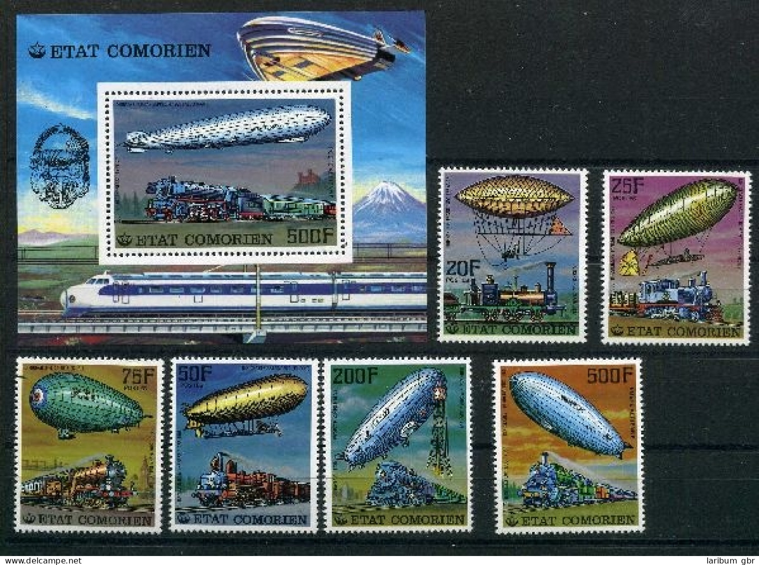 Komoren 339-345 + Block 83 Postfrisch Zeppelin #GO559 - Komoren (1975-...)