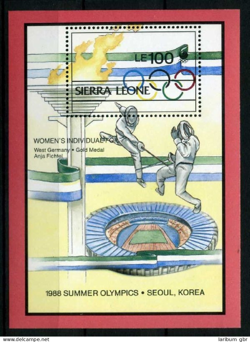 Sierra Leone Block 97 Postfrisch Olympiade 1988 #JG688 - Sierra Leone (1961-...)
