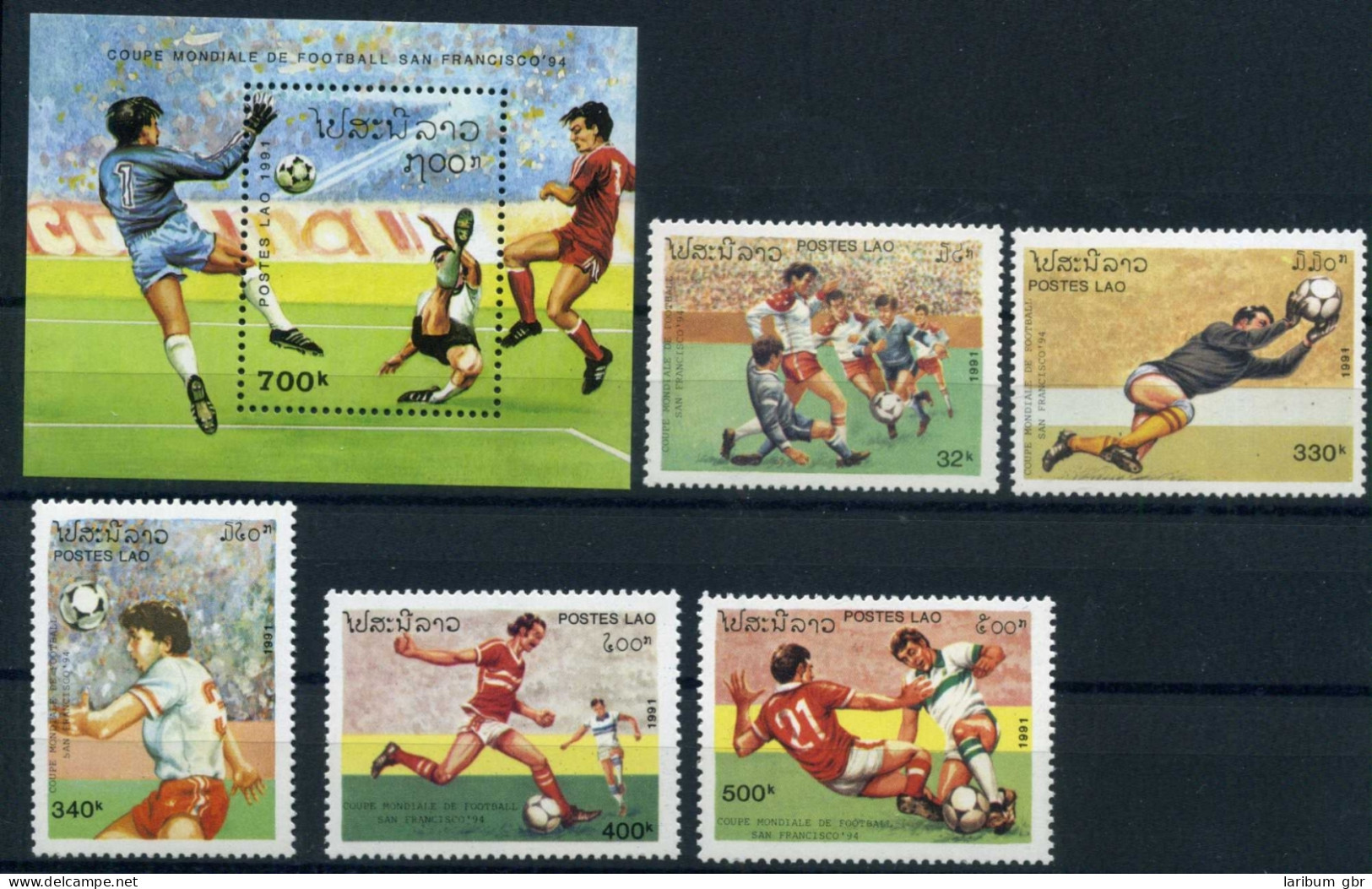 Laos 1261-1266 + Bl 138 Postfrisch Fußball #GE506 - Laos