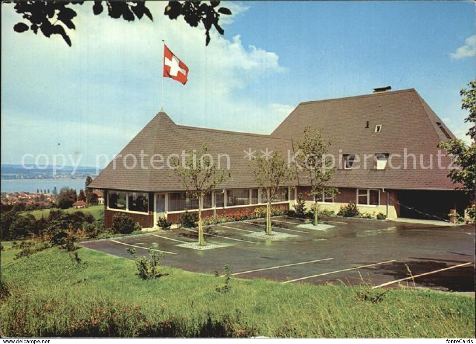 12587156 Fruthwilen Landgasthaus Hotel Restaurant Haldenhof Schweizer Flagge Bod - Altri & Non Classificati