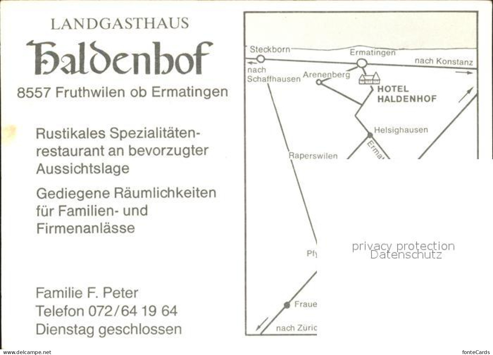 12587156 Fruthwilen Landgasthaus Hotel Restaurant Haldenhof Schweizer Flagge Bod - Otros & Sin Clasificación