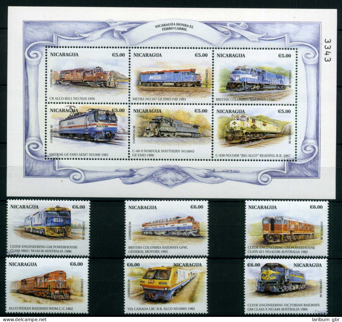 Nicaragua 4021-4032 Postfrisch Eisenbahn Lokomotive #IJ059 - Nicaragua