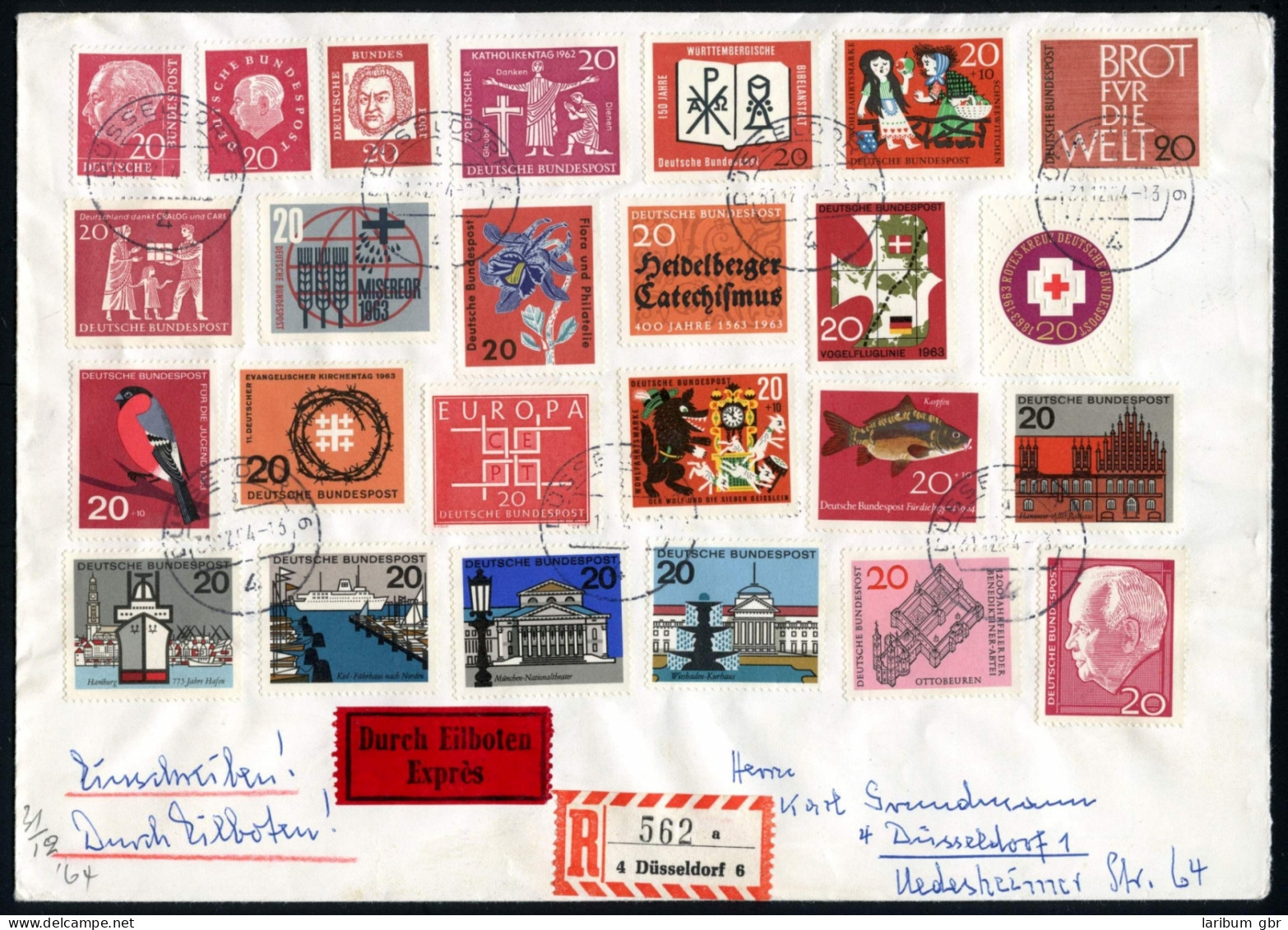 Bund Lot Aus 1954-1964 Auf / Eilbote, Gelaufen R-Brief #IV325 - Verzamelingen